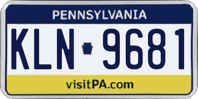 PA license plate KLN9681