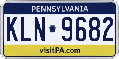 PA license plate KLN9682