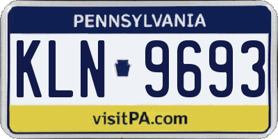 PA license plate KLN9693
