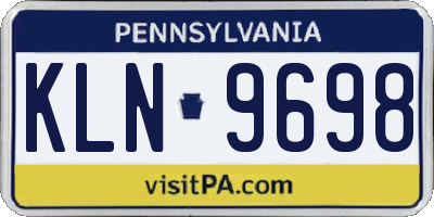 PA license plate KLN9698