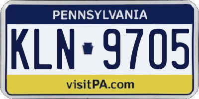 PA license plate KLN9705