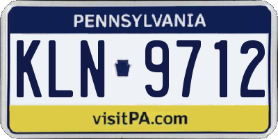 PA license plate KLN9712