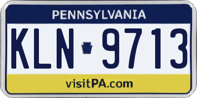 PA license plate KLN9713