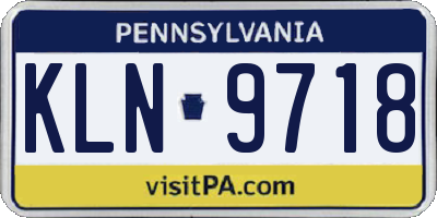 PA license plate KLN9718