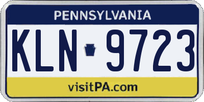 PA license plate KLN9723