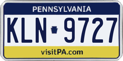 PA license plate KLN9727