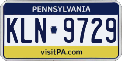 PA license plate KLN9729