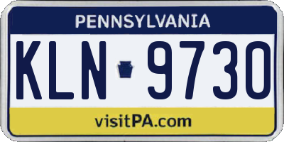 PA license plate KLN9730