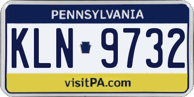 PA license plate KLN9732