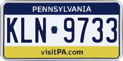 PA license plate KLN9733