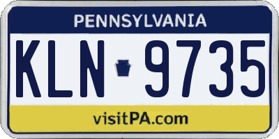 PA license plate KLN9735