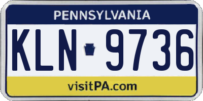 PA license plate KLN9736