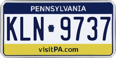 PA license plate KLN9737