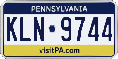 PA license plate KLN9744