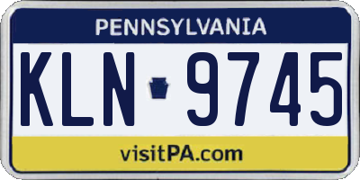 PA license plate KLN9745