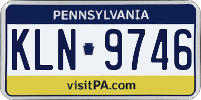 PA license plate KLN9746