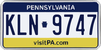 PA license plate KLN9747