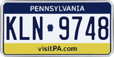 PA license plate KLN9748