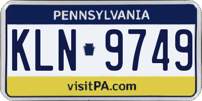PA license plate KLN9749