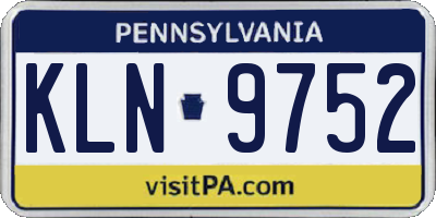 PA license plate KLN9752