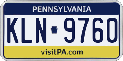 PA license plate KLN9760
