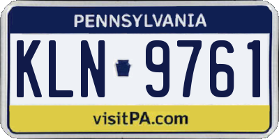 PA license plate KLN9761
