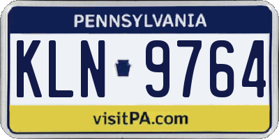 PA license plate KLN9764