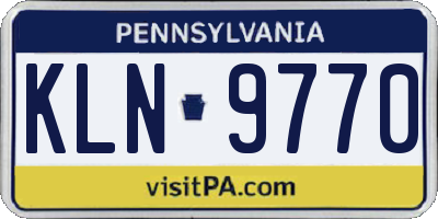 PA license plate KLN9770