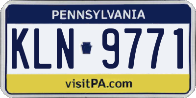 PA license plate KLN9771