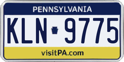 PA license plate KLN9775