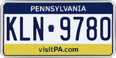 PA license plate KLN9780