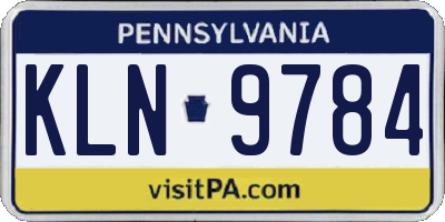 PA license plate KLN9784