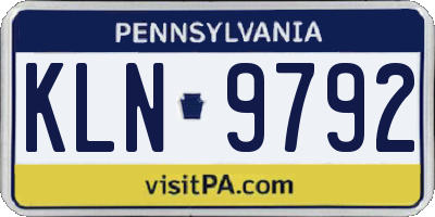 PA license plate KLN9792