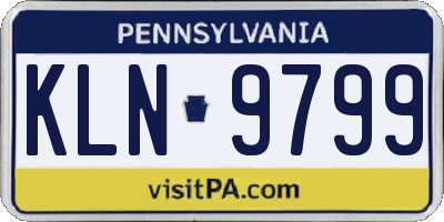 PA license plate KLN9799