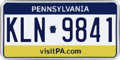 PA license plate KLN9841