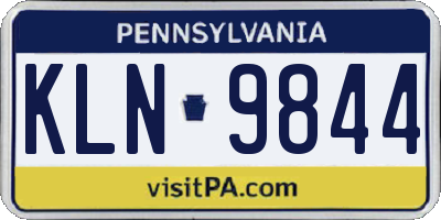 PA license plate KLN9844