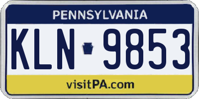 PA license plate KLN9853