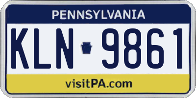 PA license plate KLN9861