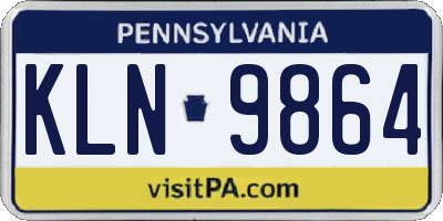 PA license plate KLN9864