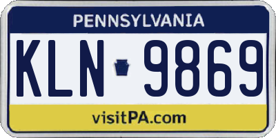 PA license plate KLN9869