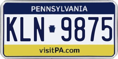 PA license plate KLN9875