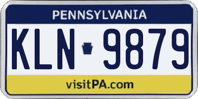 PA license plate KLN9879