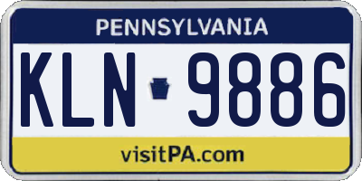 PA license plate KLN9886