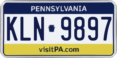 PA license plate KLN9897