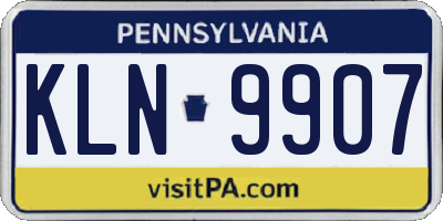 PA license plate KLN9907