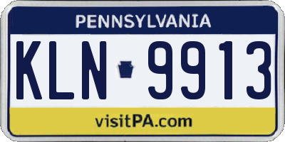 PA license plate KLN9913