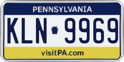 PA license plate KLN9969