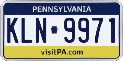 PA license plate KLN9971
