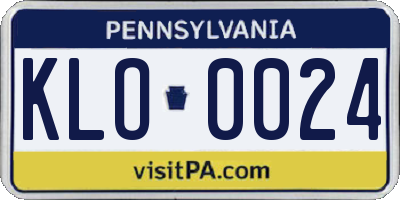 PA license plate KLO0024