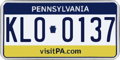 PA license plate KLO0137